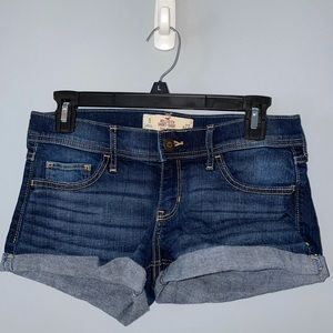 dark rinse shorts